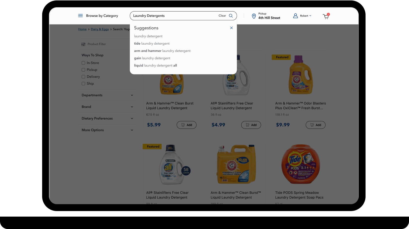Dynamic search results